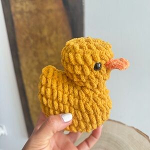 Handmade Crochet Rubber Duck Plushie Amigurumi Yellow Kawaii Baby Toy